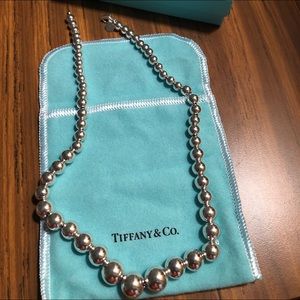 Tiffany & Co graduated silver bead necklace